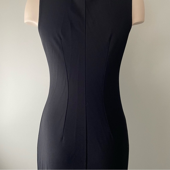 Joseph Ribkoff Slit Hem Midi Tank Dress Vneck Black Size 6 Small - Picture 5 of 7